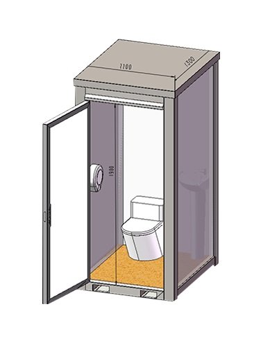 Mobiele toilet unit enkel