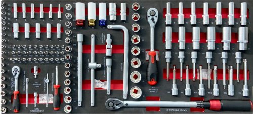 Gereedschapswagen XL 448 delig-gevuld SG-24 Rood