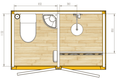 Mobiele toilet unit met douche cabine