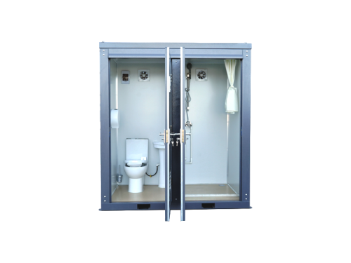 Mobiele toilet unit met douche cabine